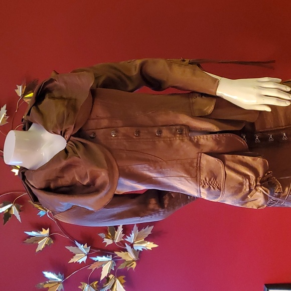 Svetlana 2 piece Skirt + Jacket Set Metallic Brown Bronze - BNWT - Picture 4 of 16